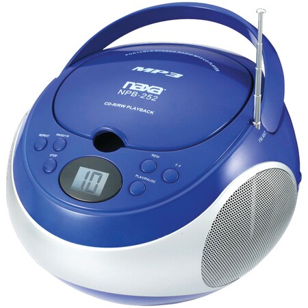 Naxa Portable CD/MP3 Players with AM/FM Stereo (Blue) NPB252BL